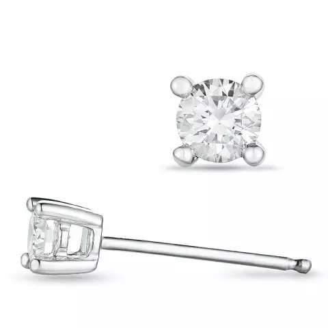 2 x 0,15 ct solitaire-nappikorvakorut 14 karaatin valkokultaa kanssa timantti