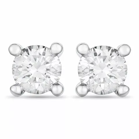 2 x 0,15 ct solitaire-nappikorvakorut 14 karaatin valkokultaa kanssa timantti