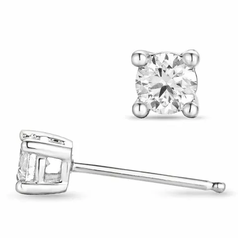 2 x 0,20 ct timantti solitaire-nappikorvakorut 14 karaatin valkokultaa kanssa timantti