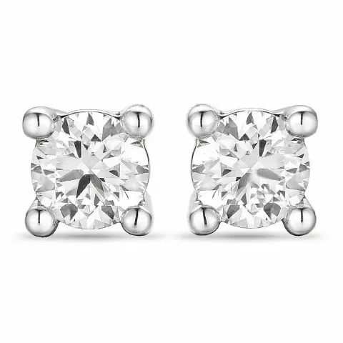 2 x 0,20 ct timantti solitaire-nappikorvakorut 14 karaatin valkokultaa kanssa timantti