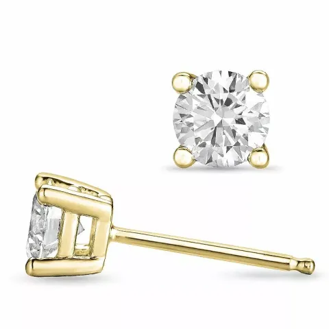 2 x 0,40 ct solitaire-nappikorvakorut 14 karaatin kultaa kanssa timantti