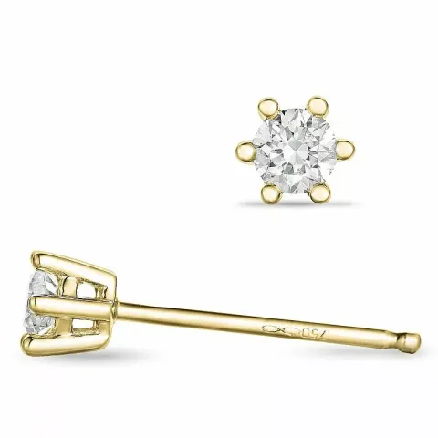 2 x 0,10 ct timantti solitaire-nappikorvakorut 14 karaatin kultaa kanssa timantti
