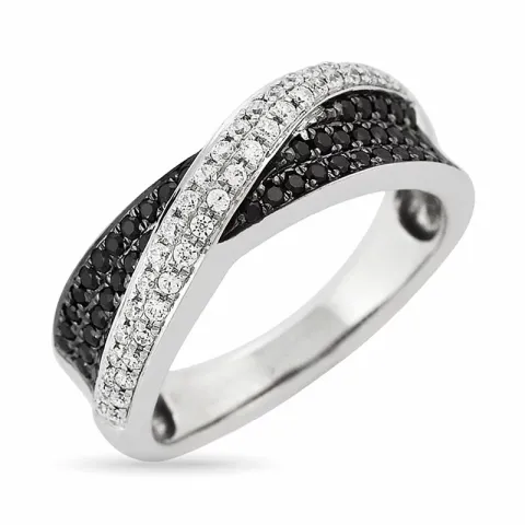 musta timantti valkokultasormus 14 karaatin valkokultaa 0,23 ct 0,3 ct