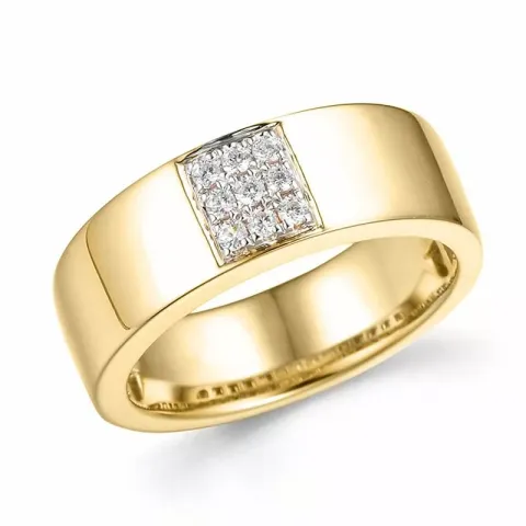 Leveä timantti kultaa sormus 14 karaatin kultaa 0,126 ct