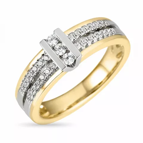 timantti sormus 14 karaatin kulta ja valkokultaa 0,257 ct