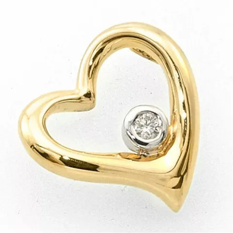 aitoja sydän timanttiriipus 14 karaatti kultaa 0,03 ct
