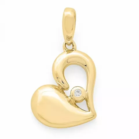 Trendikkäitä sydän timanttiriipus 14 karaatti kulta ja valkokultaa 0,01 ct
