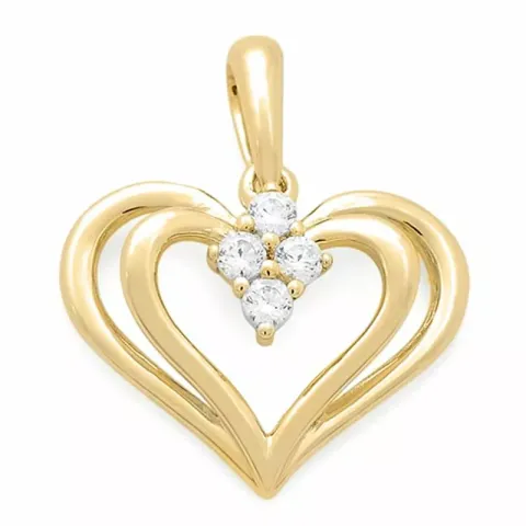 sydän timanttiriipus 14 karaatti kultaa 0,12 ct