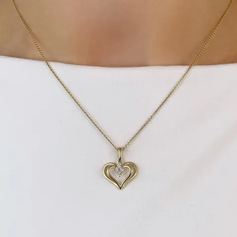 sydän timanttiriipus 14 karaatti kultaa 0,12 ct