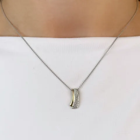 abstrakti timantti riipus 14 karaatti kulta ja valkokultaa 0,15 ct