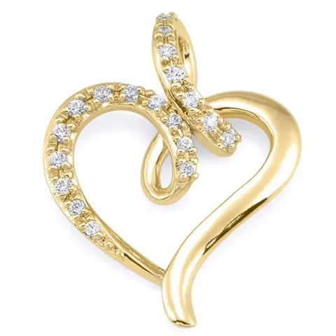 sydän timanttiriipus 14 karaatti kultaa 0,12 ct