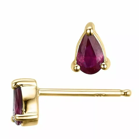 2 x 0,26 ct koru punaista rubiini nappikorvakorut 14 karaatin kultaa kanssa rubiini 