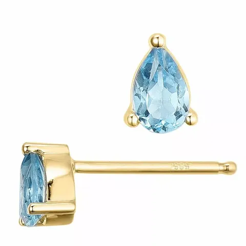 2 x 0,25 ct koru vaaleansininen topaasi nappikorvakorut 14 karaatin kultaa kanssa topaasi 