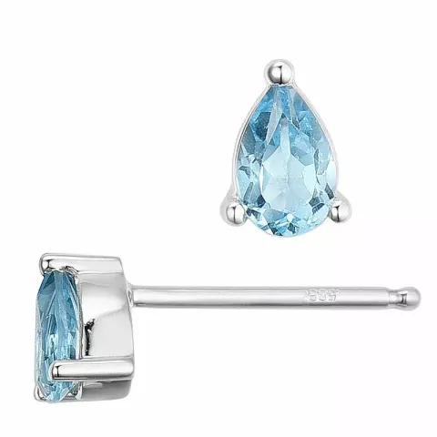 2 x 0,25 ct koru topaasi nappikorvakorut 14 karaatin valkokultaa kanssa topaasi