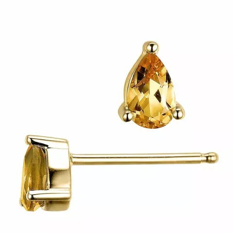 2 x 0,20 ct koru keltainen sitriini nappikorvakorut 14 karaatin kultaa kanssa sitriini