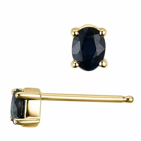 2 x 0,25 ct koru sininen safiiri nappikorvakorut 14 karaatin kultaa kanssa safiiri 