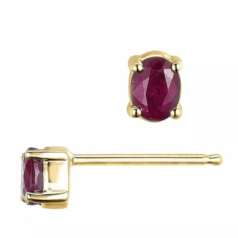 2 x 0,25 ct koru punaista rubiini nappikorvakorut 14 karaatin kultaa kanssa rubiini 