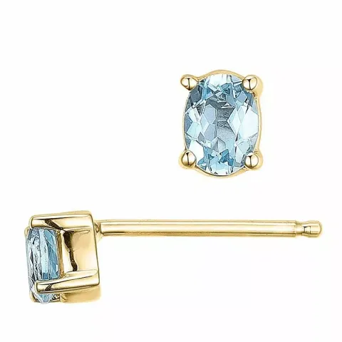 2 x 0,20 ct koru vaaleansininen topaasi nappikorvakorut 14 karaatin kultaa kanssa topaasi 