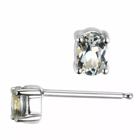 2 x 0,20 ct koru topaasi nappikorvakorut 14 karaatin valkokultaa kanssa topaasi 