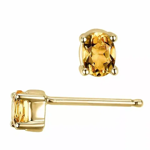 2 x 0,15 ct koru keltainen sitriini nappikorvakorut 14 karaatin kultaa kanssa sitriini