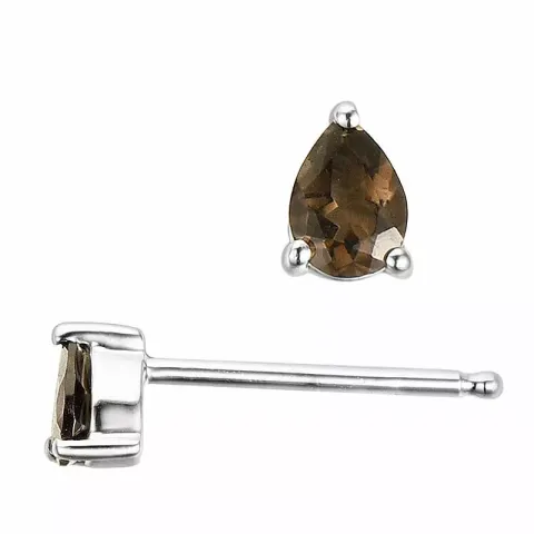 2 x 0,15 ct pisara kvartsi nappikorvakorut 14 karaatin valkokultaa kanssa kvartsi