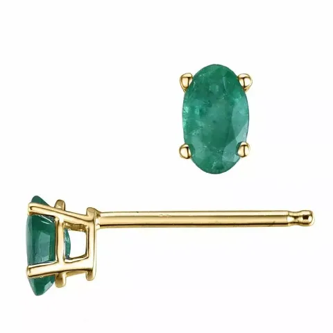 2 x 0,25 ct vihreä smaragdi nappikorvakorut 14 karaatin kultaa kanssa smaragdi 