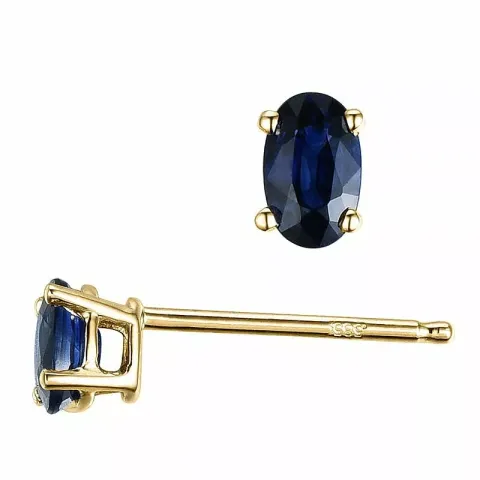 2 x 0,35 ct sininen safiiri nappikorvakorut 14 karaatin kultaa kanssa safiiri 