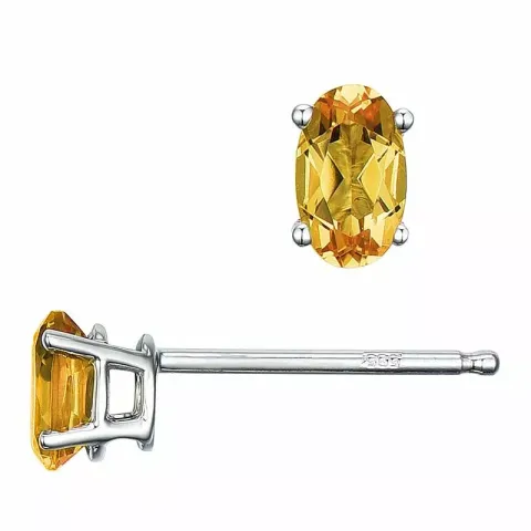 2 x 0,25 ct keltainen sitriini nappikorvakorut 14 karaatin valkokultaa kanssa sitriini 