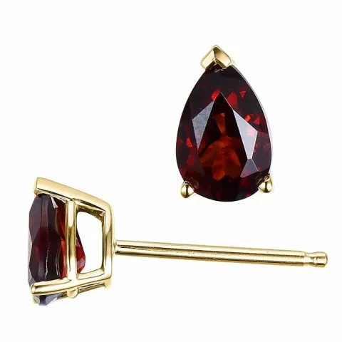 2 x 0,60 ct punaista granaatti nappikorvakorut 14 karaatin kultaa kanssa granaatti