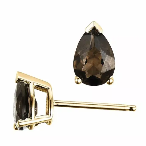 2 x 0,7 ct savunväristä kvartsi nappikorvakorut 14 karaatin kultaa kanssa kvartsi