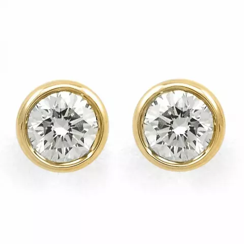 pyöreitä timantti solitaire-nappikorvakorut 14 karaatin kultaa kanssa timantti 
