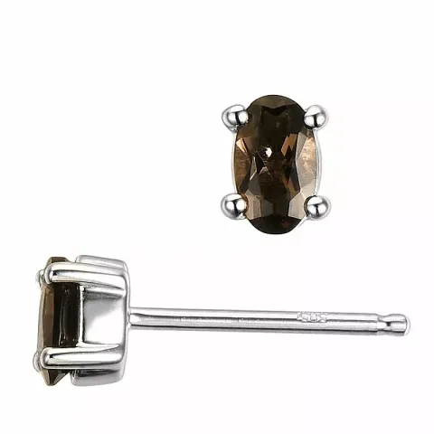 2 x 0,20 ct ovaaleja kvartsi nappikorvakorut 14 karaatin valkokultaa kanssa kvartsi