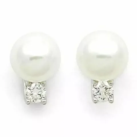 helmi nappikorvakorut 14 karaatin valkokultaa kanssa timantti 