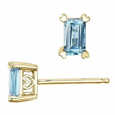 2 x 0,35 ct vaaleansininen topaasi nappikorvakorut 14 karaatin kultaa kanssa topaasi