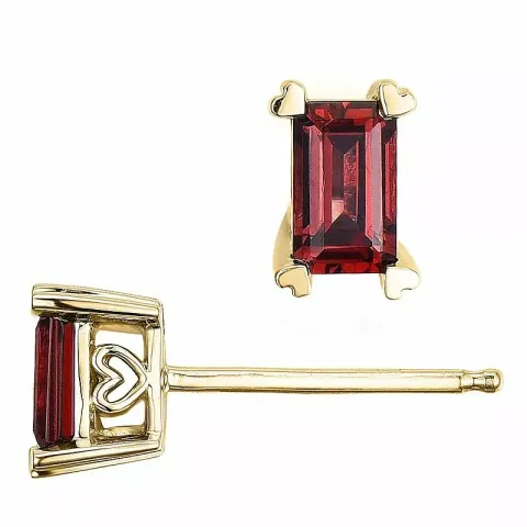 2 x 0,39 ct punaista granaatti nappikorvakorut 14 karaatin kultaa kanssa granaatti