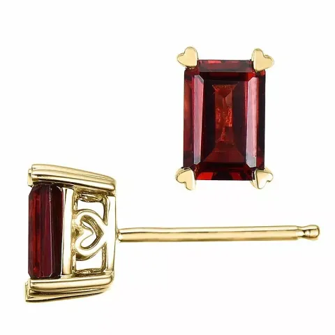 2 x 0,75 ct koru punaista granaatti nappikorvakorut 14 karaatin kultaa kanssa granaatti