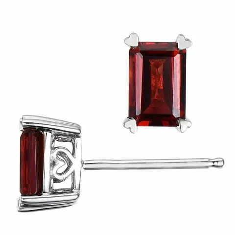 2 x 0,75 ct koru granaatti nappikorvakorut 14 karaatin valkokultaa kanssa granaatti 