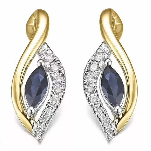 sininen safiiri timanttikorvakorut 14 karaatin kultaa ja valkokul kanssa timantti ja safiiri 