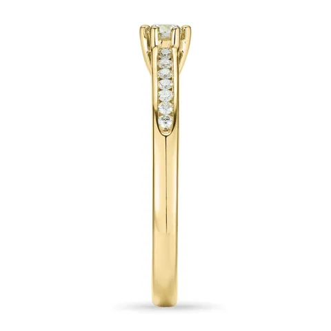 valkoinen timantti kulta sormus 14 karaatin kultaa 0,14 ct 0,08 ct
