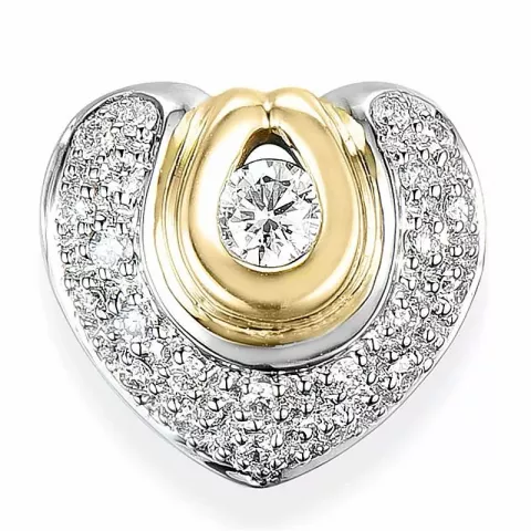 sydän timanttiriipus 14 karaatti kulta ja valkokultaa 0,25 ct