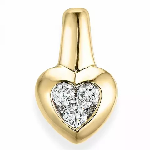 sydän timanttiriipus 14 karaatti kulta ja valkokultaa 0,17 ct