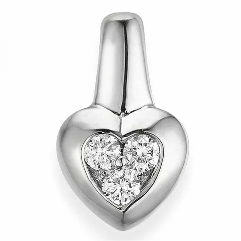 sydän timanttiriipus 14 karaatti valkokultaa 0,17 ct