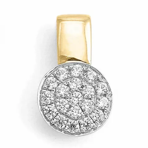 pyöreä timanttiriipus 14 karaatti kulta ja valkokultaa 0,36 ct