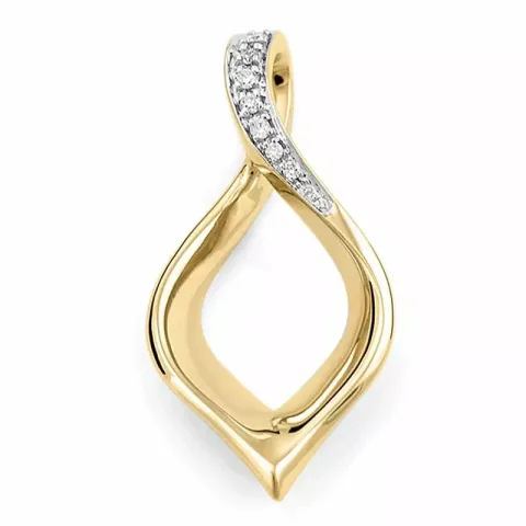 abstrakti timanttiriipus 14 karaatti kulta ja valkokultaa 0,03 ct