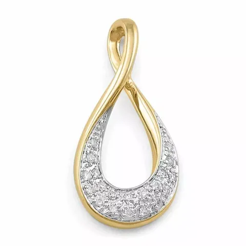 abstrakti timanttiriipus 14 karaatti kulta ja valkokultaa 0,12 ct
