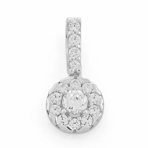 Pyöreä timantti riipus 14 karaatti valkokultaa 0,14 ct 0,205 ct