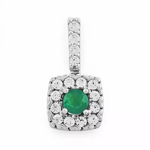 neliskulmainen smaragdi timanttiriipus 14 karaatti valkokultaa 0,25 ct 0,20 ct