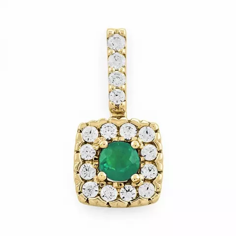 neliskulmainen smaragdi timanttiriipus 14 karaatti kultaa 0,25 ct 0,20 ct