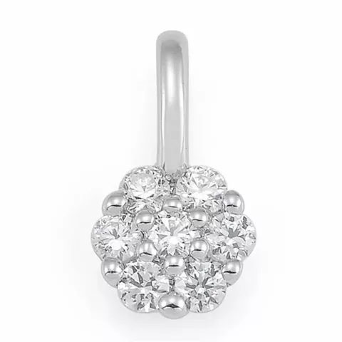 Pyöreä timantti riipus 14 karaatti valkokultaa 0,154 ct