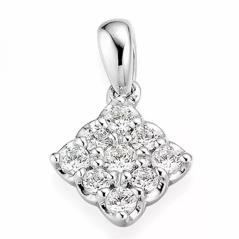 neliskulmainen timantti riipus 14 karaatti valkokultaa 0,252 ct